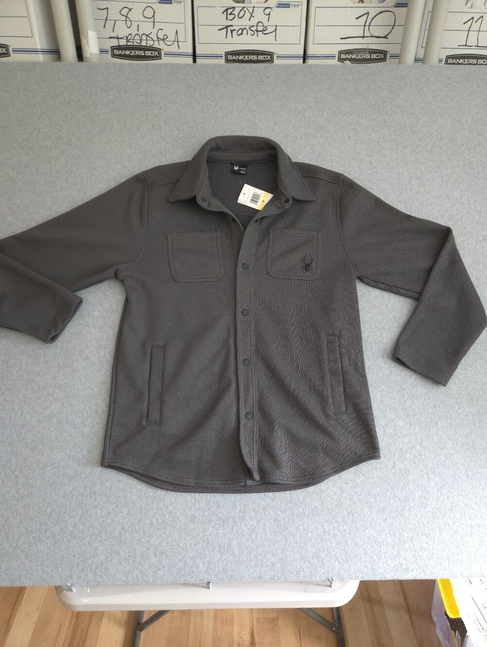 Spyder Men's Avalon Shacket Fleece Lined Front Snap Jacket Shirt M